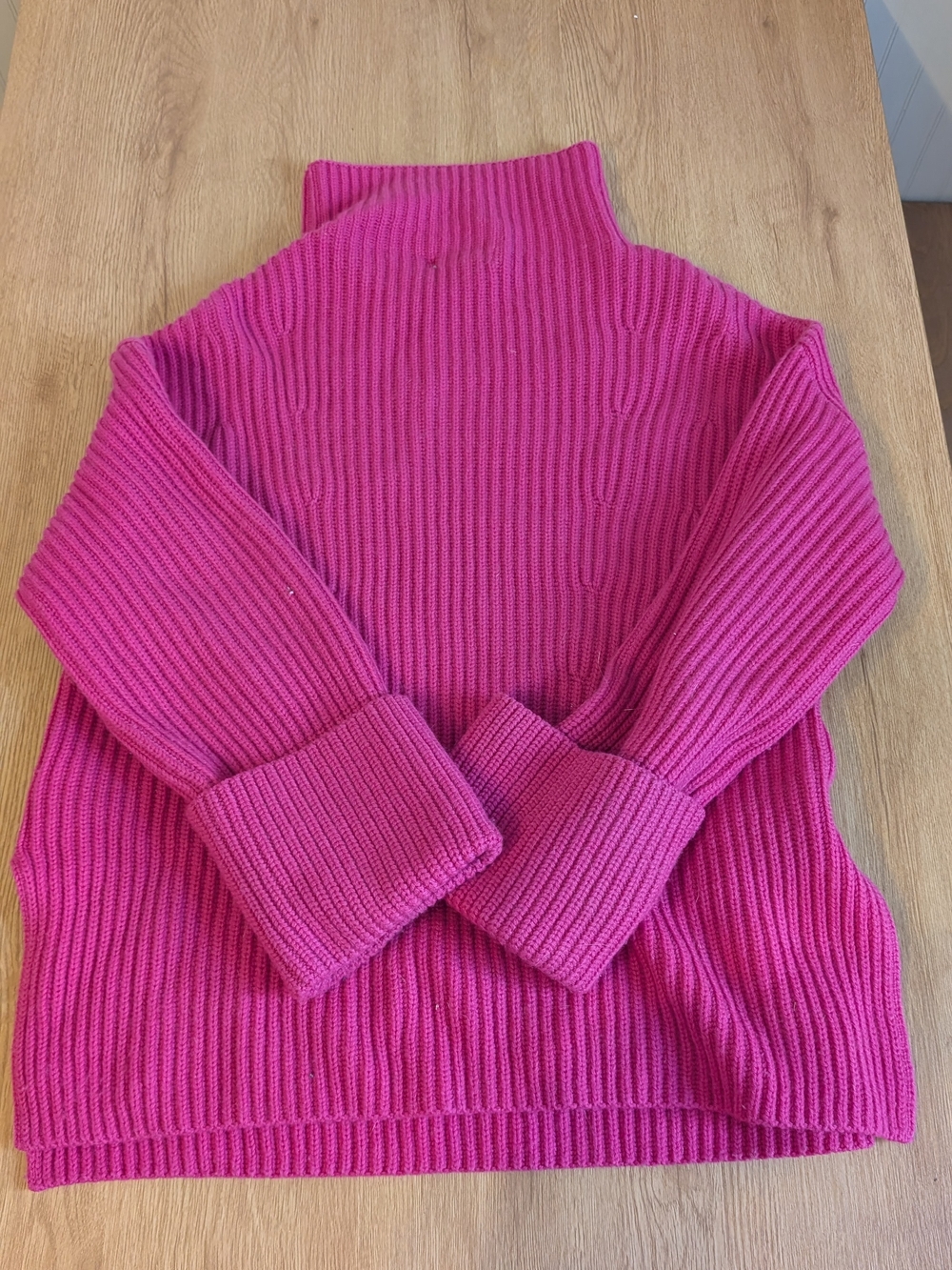 Banana Republic Bright Pink Ribbed Turtleneck Sweater